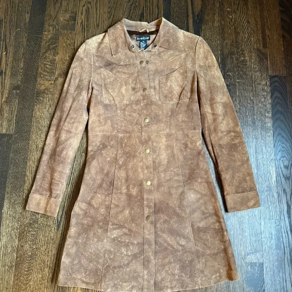 Bebe Y2K Genuine Leather Suede Jacket XS - Picture 1 of 4